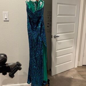 Sea Green Satin Dress